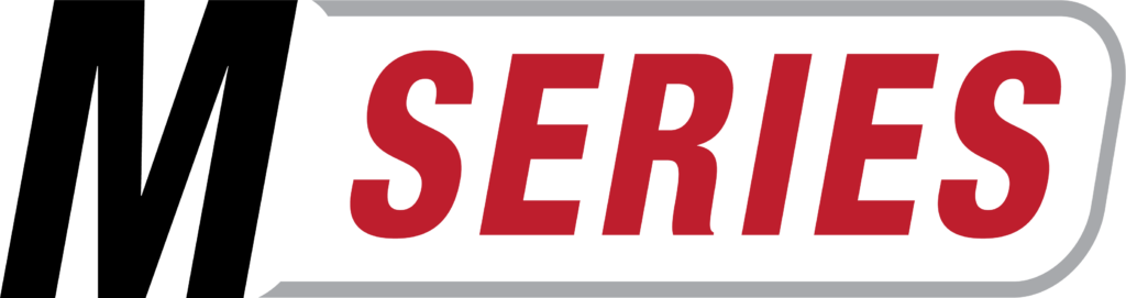 M Series Red Text Logo